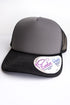 Women's Slate & Black Cow Foam Ponytail Trucker Cap