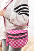 Globetrotter Hot Pink Checkered Crossbody Waist Bag