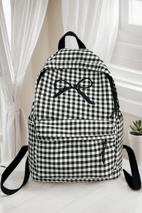 Black Check Me Out Coquette Backpack