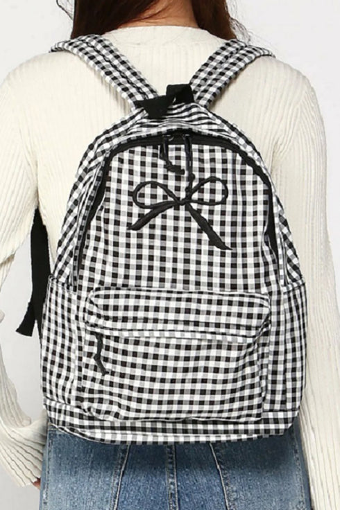 Black Check Me Out Coquette Backpack