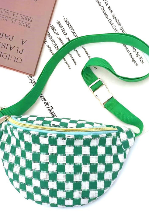 Sightseeing Green Check Waist Bag