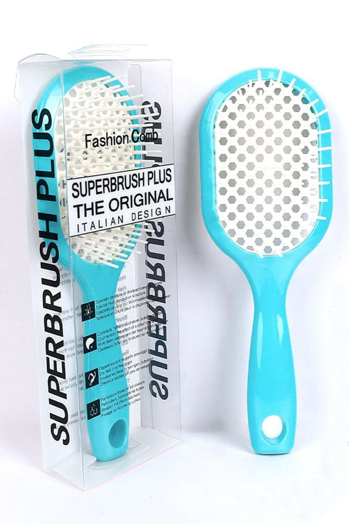 Turquoise and White Superbrush Plus Detangling Hair Comb