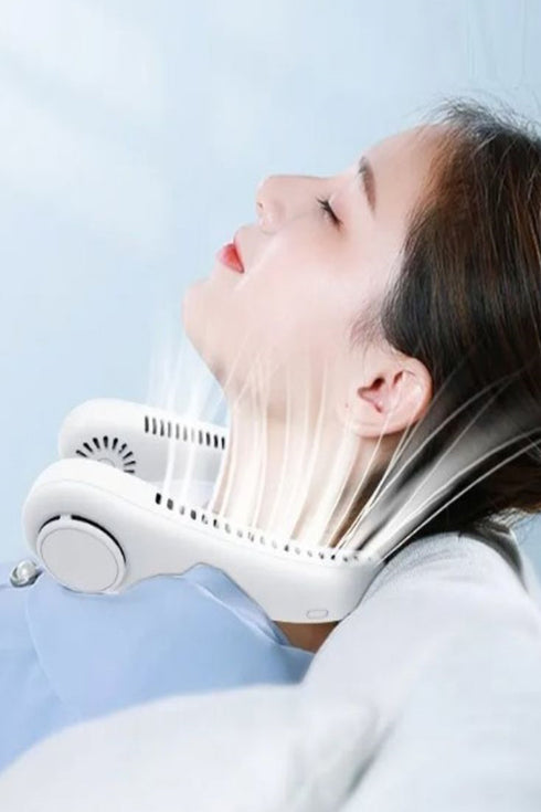 White Bladeless Neck Fan