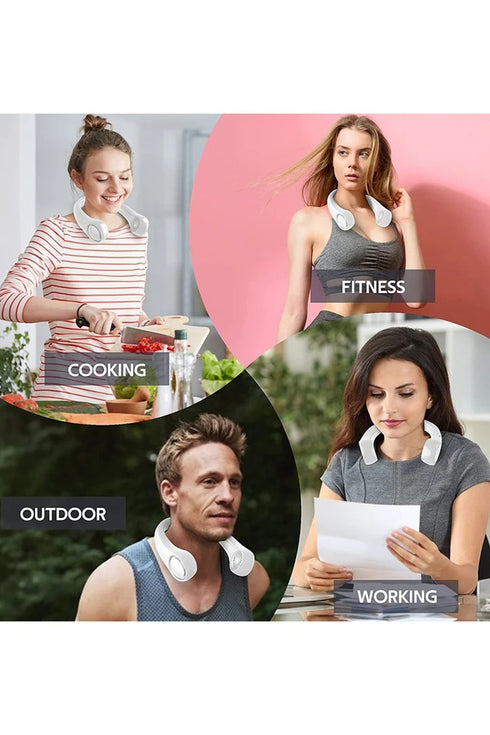 White Bladeless Neck Fan