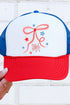 Patriotic Pop Coquette Foam Mesh Back Trucker Cap