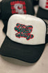 Distressed Groovy Holly Jolly Foam Mesh Back Trucker Cap