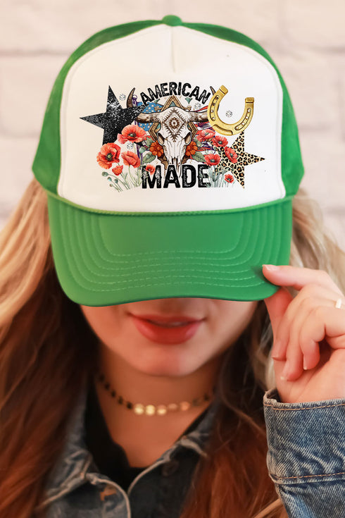Faux Patch American Made Transfer Foam Mesh Back Trucker Cap