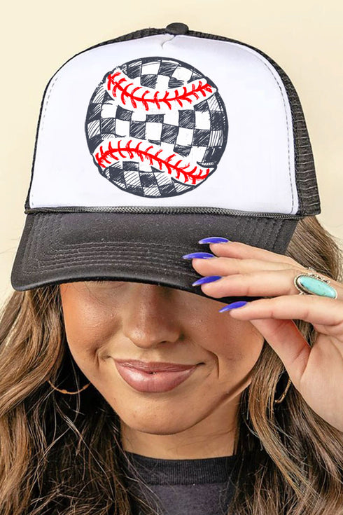 Checkerboard Pitch Foam Mesh Back Trucker Cap