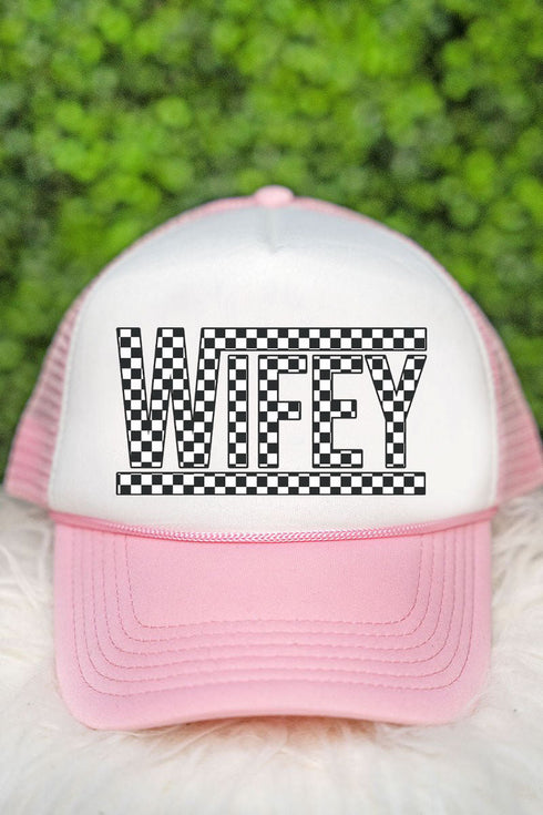 Check It Out Wifey Foam Mesh Back Trucker Cap