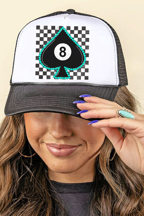 Eight Of Spades Foam Mesh Back Trucker Cap
