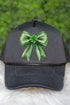 Faux Glitter Clover Coquette Foam Mesh Back Trucker Cap