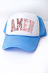 Floral Faux Embroidery Amen Foam Mesh Back Trucker Cap
