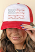 Floral United States Flag Foam Mesh Back Trucker Cap