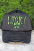 Glitzy Brushed Lucky Foam Mesh Back Trucker Cap