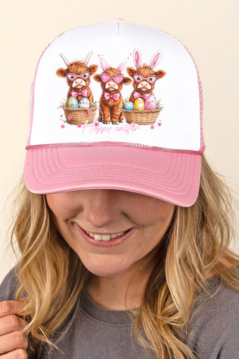 Hoppy Highland Easter Foam Mesh Back Trucker Cap