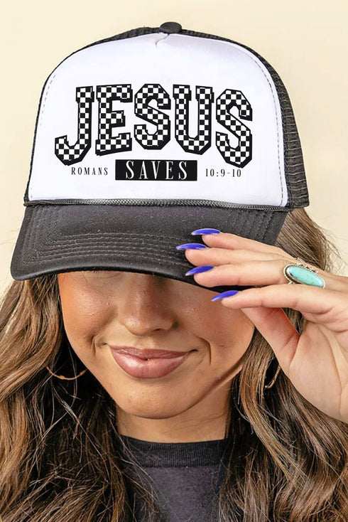 Jesus Saves Foam Mesh Back Trucker Cap