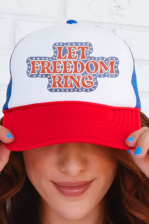 Let Freedom Ring Foam Mesh Back Trucker Cap