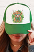 Lucky Clover Highland Cow Foam Mesh Back Trucker Cap