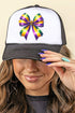 Mardi Gras Ribbon Foam Mesh Back Trucker Cap