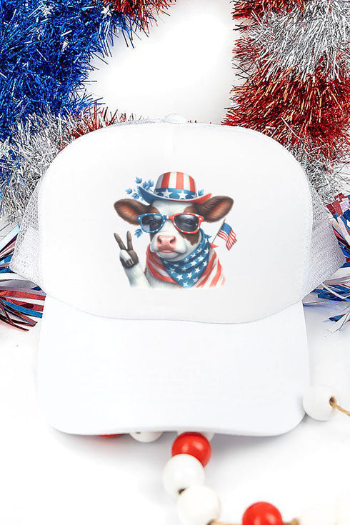 Peace Out Freedom Cow Foam Mesh Back Trucker Cap