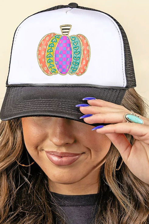 Pumpkin Patterns Foam Mesh Back Trucker Cap