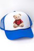 Red Vintage Teddy Bear Foam Mesh Back Trucker Cap