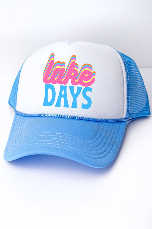 Retro Lake Days Foam Mesh Back Trucker Cap