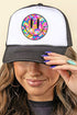 Tropical Flowers Smile Foam Mesh Back Trucker Cap