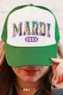 Watercolor Mardi Gras Foam Mesh Back Trucker Cap