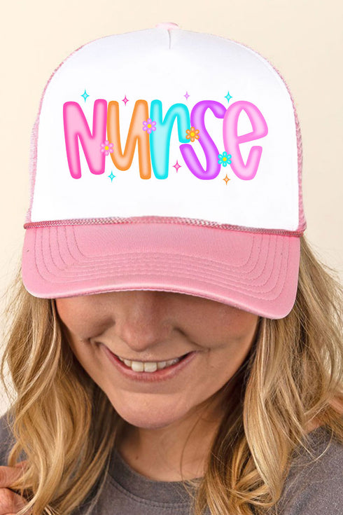 Neon Glow Nurse Foam Mesh Back Trucker Cap
