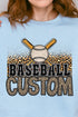 Leopard Baseball Custom Name Heavy-weight Crew Sweatshirt