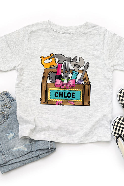 Toddler Personalized Coquette Little Fixer Fine Jersey Tee *Personalize Your Name