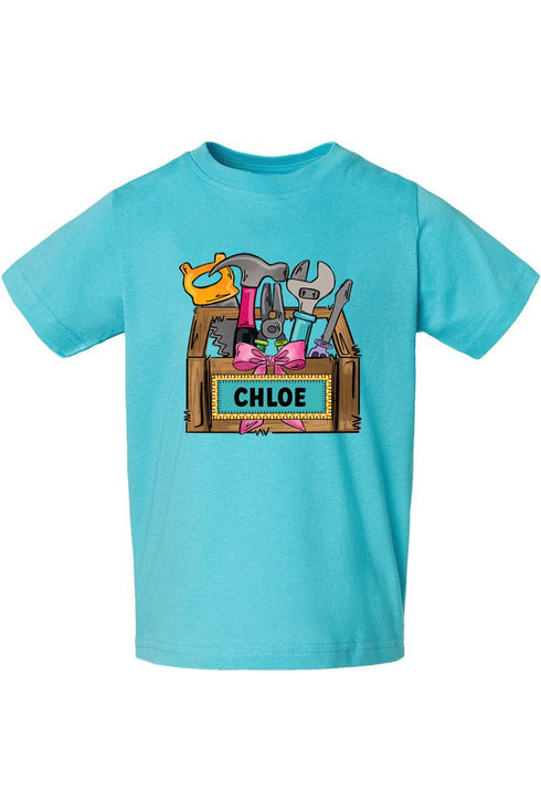 Toddler Personalized Coquette Little Fixer Fine Jersey Tee *Personalize Your Name