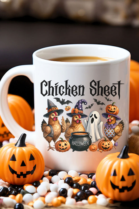 Chicken Sheet Halloween Ceramic Mug