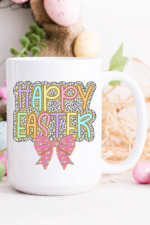 Colorful Happy Easter Bow Ceramic Mug