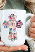 Faux Quilted Cross Ceramic Mug