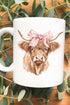 Highland Cow Bow White Mug