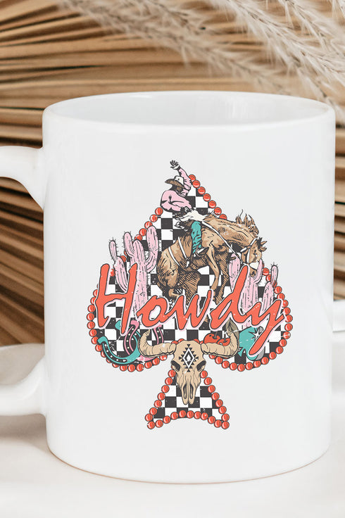 Howdy Cactus Spade Ceramic Mug