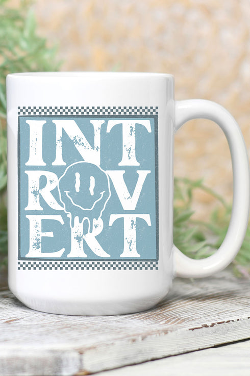 Introvert Checkered Ceramic Mug