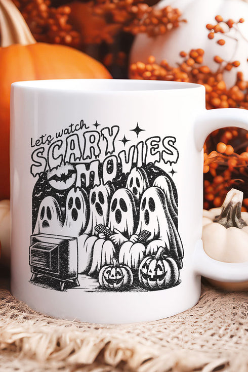 Let's Watch Scary Movies Ceramic Mug