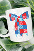 Patchwork Patriotic Bow Ceramic Mug