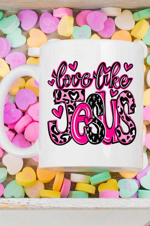 Pink Love Like Jesus White Mug