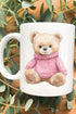 Pink Vintage Teddy Bear Ceramic Mug