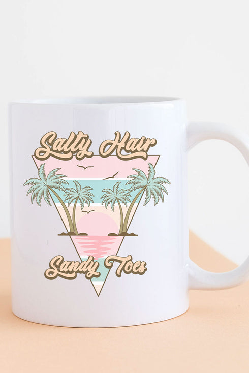 Salty Hair Sandy Toes White Mug