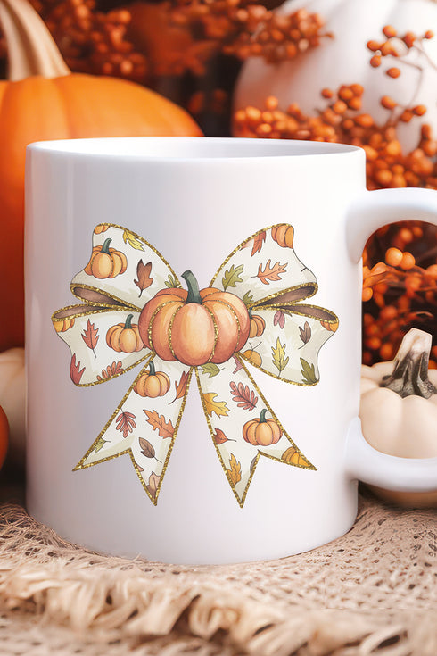 Tied Up In Fall Ceramic Mug