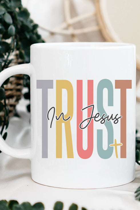 Colorblock Trust In Jesus Ceramic Mug