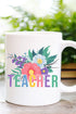 Vibrant Floral Teacher Ceramic Mug