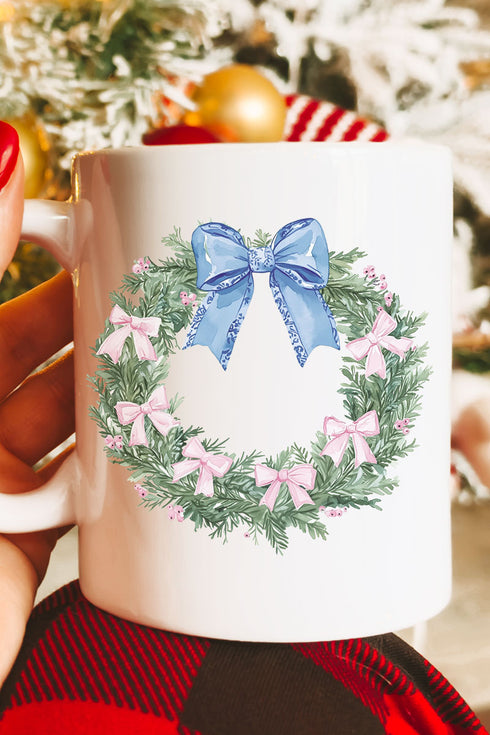 Wreath Chinoiserie Christmas Ceramic Mug