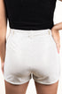 Saturday Shimmer White Crystal Belted Shorts