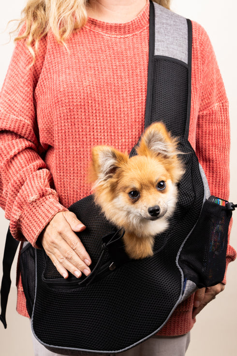 Steel Gray Crosshatch Pet Sling